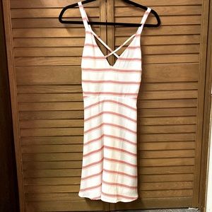 Lush white with red stripe dress